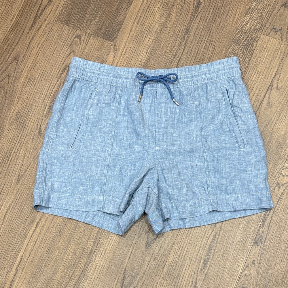 Athleta Women's Heathered Blue Linen Shorts